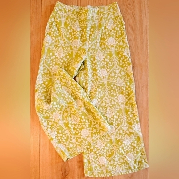 Joie Pants - NEW Joie 100% Linen Green White Floral Wide Leg Pants Size Small NWOT